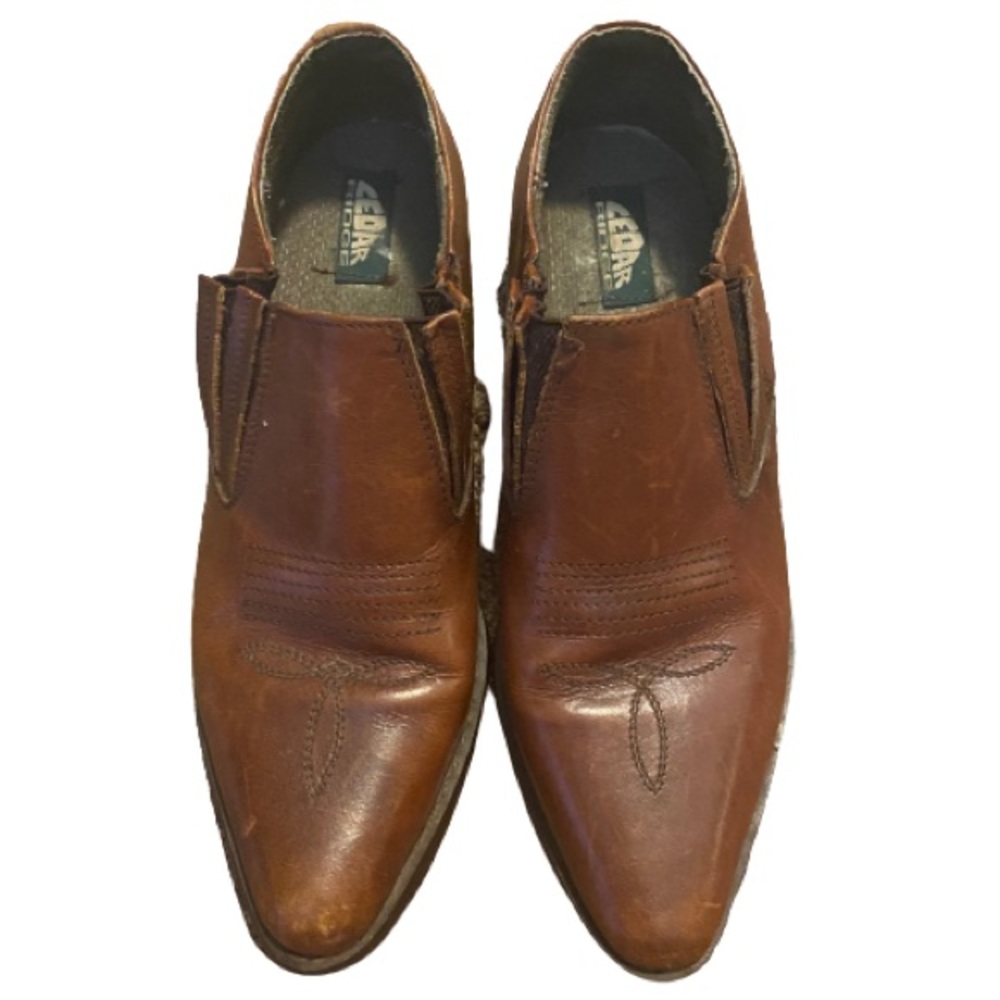 Vintage 90’s brown leather western booties